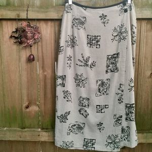 VTG 90s USA Made Beige Linen Wrap Skirt 12